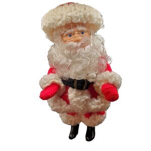 Santa Claus Vintage Crochet Doll‎ Kit Rubber Face, Boots, Glasses Christmas 14"